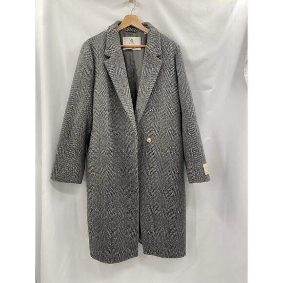 Babaton L The Stedman Coat - Soft Wool Cashmere herringbn grey/white - Picture 4 of 14